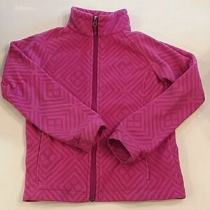 Columbia pink print size medium fleece zip up